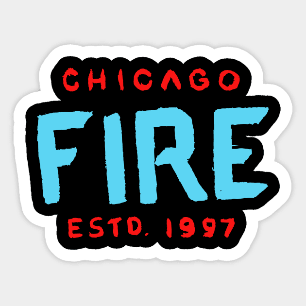 Chicago Fireeee F.C 05 Sticker by Very Simple Graph